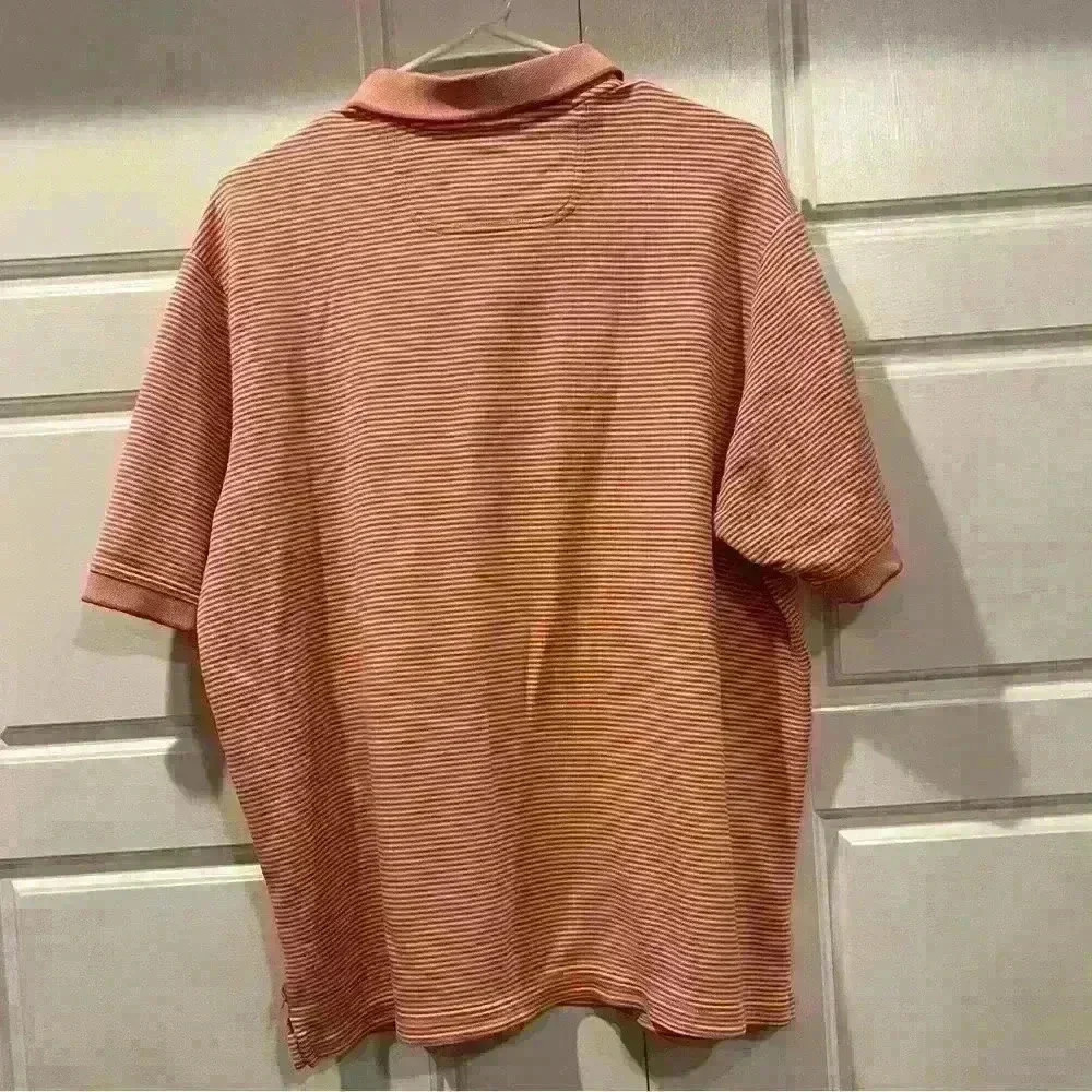 Tommy Bahama Men’s Polo Colors Orange and White Stripes Size XL - Picture 9 of 10